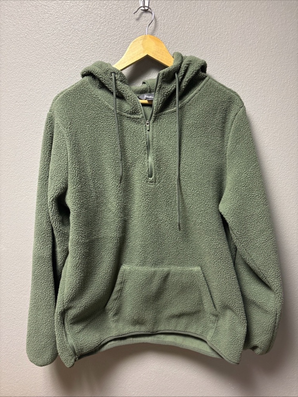 Eddie Bauer Dark Green Quarter Zip Men’s Fleece, XL